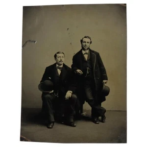 Antique Tintype Photograph of Two Men C1890 - Picture 1 of 5