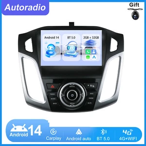 2Go+32Go Autoradio Android 14 pour Ford Focus 2012-2018 GPS Navi Carplay WIFI B - Afbeelding 1 van 21
