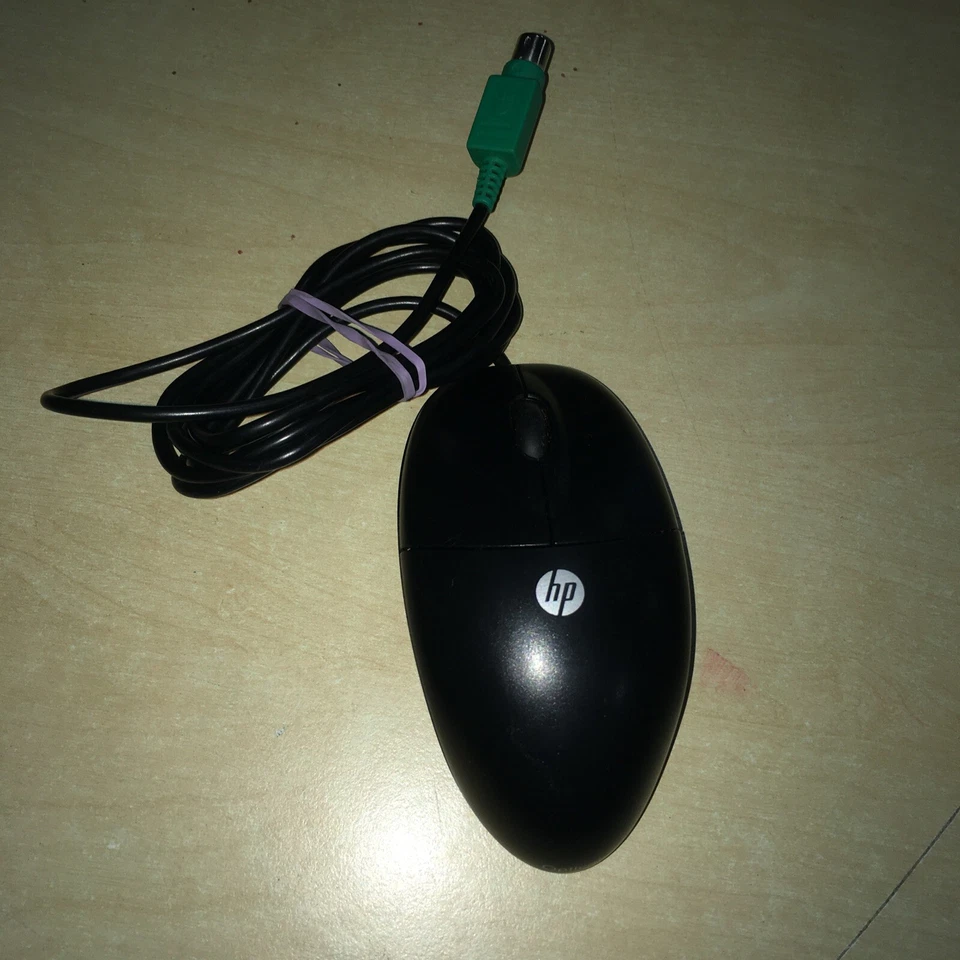 HP Optical Wired PS/2 Mouse  - Black - used - Image 1 of 4