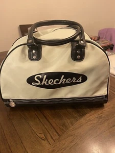 Sketchers Y2K Vintage weiße Leder Reisetasche Bowlingtasche Tragetasche selten - Bild 1 von 20
