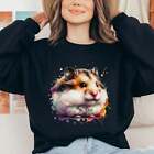 Hamster Color Splash Unisex Sweatshirt Black Navy Dark Heather