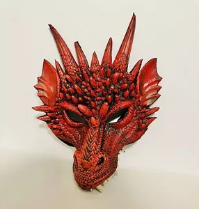 Animal Dragon Halloween Cosplay Costume Red And Black Mask - Picture 1 of 3