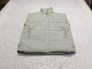 Pink Lily Puffer Vest Womens S Small Oversized Gray Full Zip Pockets Nylon - Picture 1 of 10