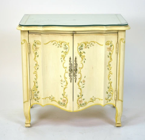 Vintage Heritage Florentine Venetian Hand Painted End Table Nightstand Cabinet Cover