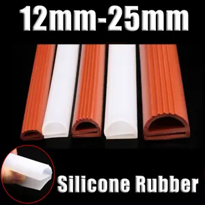 Tira de sellado de goma de silicona en forma e-Shape 12 mm-25 mm sello junta tiras - Imagen 1 de 8