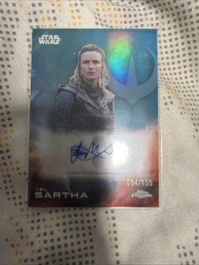 2025 TOPPS CHROME STAR WARS FAYE MARSAY AS VEL SARTHA BLUE AUTOGRAPH /150 - Bild 1 von 5