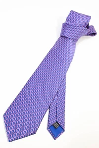 Patek Philippe 2016 Seidenkrawatte blau/rosa geometrisches Muster Frankreich ungetragen - Bild 1 von 8