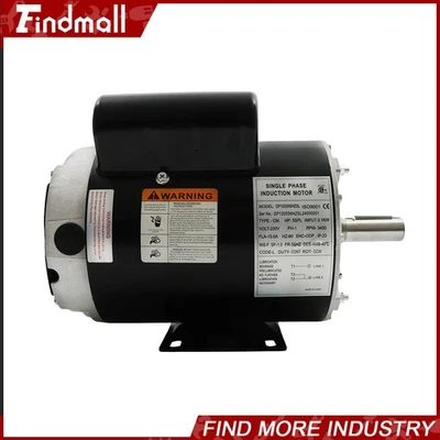 5HP SPL Air Compressor Motor 3450 RPM Single Phase Electric Motor 56HZ 7/8" 230V - Image 1 of 4