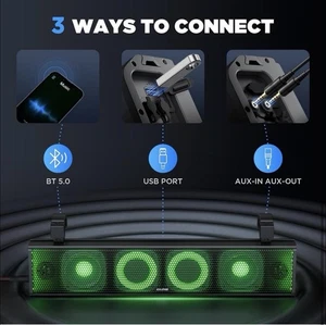 Ehaho 25 Inch UTV Sound Bar,Bluetooth with RGB Lighting, IP66 Waterproof UTV - Picture 1 of 8