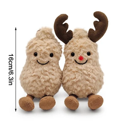 New Cute Small Peanut Plush Doll Living Room Decoration Bag Pendant Kawaii Toy