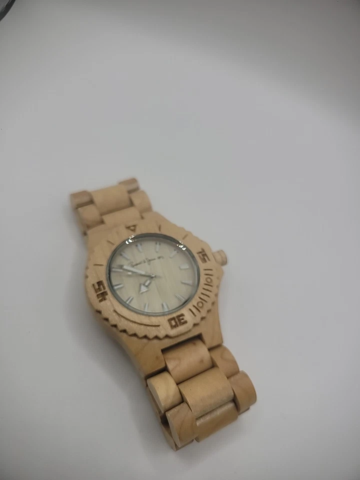 Vintage Russell Jones Wood Made Wristwatch Watch Mens Skeleton Jewelry - image 1 of 4