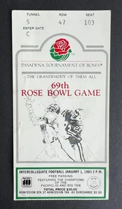 Vintage 1983 Rose Bowl Michigan Wolverines vs UCLA Bruins Ticket Stub 1/1/83 - Picture 1 of 3
