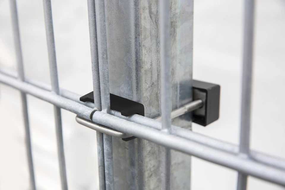 ZAUNDIREKT Kit montaggio staffa a U recinzione doppia asta Pallas pali costruzione recinzione tappetino