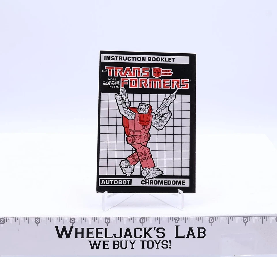 Chromedome Action Figure Instruction Manual Booklet 1987 Hasbro G1 Transformers - Image 1 of 1