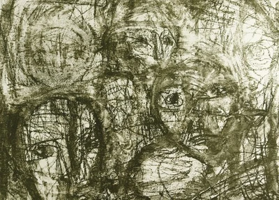 DDR/Nachwende "Gesichter im Spiegel" 1993. Ulla ANDERSSON (*1940 D) handsigniert - Bild 1 von 3