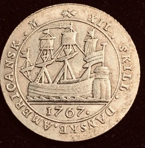 1767 π©π° Dansk Vestindien 12 Skilling Christian VII Historical Token - Picture 1 of 2