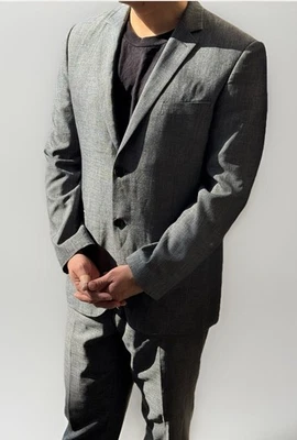 Traje Burberry Etiqueta Negra Lana Cachemira Para Hombre 54 Cuadros Carbón Hecho en Rumania Foto 1 de 4