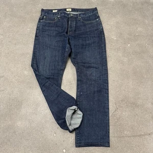 Pantalones de mezclilla J Crew Kaihara para hombre 34x32 azul japonés lavado oscuro limpios - Imagen 1 de 8