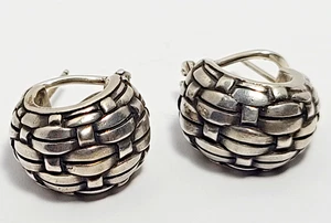 John Hardy Sterling Silver Earrings Omega Back - Picture 1 of 6