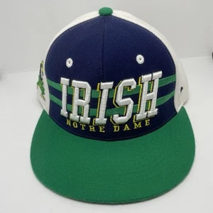 Zephyr Irish Notre Dame Cap Navy Green Embroidery Adjustable Snapback Hat - Picture 1 of 8