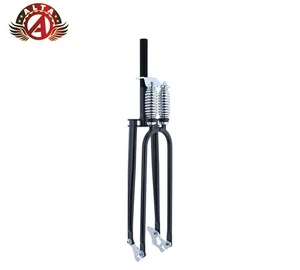ALTA 26" Dual Spring Disc Option Fork 1" Threaded Bicycle Cruiser Fork BLACK - Picture 1 of 1