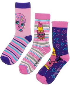 Shopkins Girls 6-8.5 UK Child Calf Socks Set of 2 - Picture 1 of 2