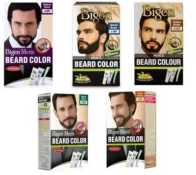 Bigen Mens Permanent Beard & Moustache Hair Colour Dye No Ammonia *New & Boxed*