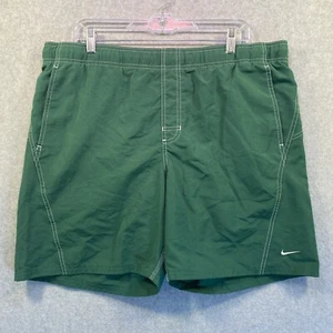 Nike Board Shorts Mens Large Green Swim Surf Trunks Suit Swoosh - Foto 1 di 11