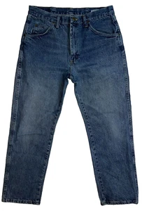 Wrangler Men's Straight Fit Blue Jeans Size 34 X 30 100% Cotton - Picture 1 of 8