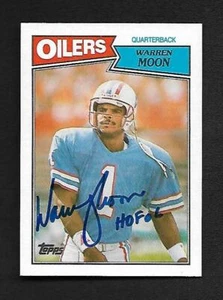 Warren Moon Signed Autograph 1987 Topps Houston Oilers Card #307 - Mint - COA - Picture 1 of 2
