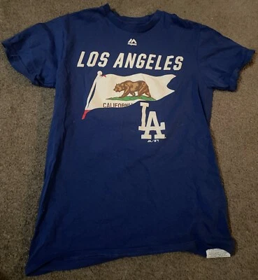 CAMISA JERSEY CON BANDERA DE CALIFORNIA CLAYTON KERSHAW LOS ANGELES DODGERS MAJESTUOSA MLB Foto 1 de 4