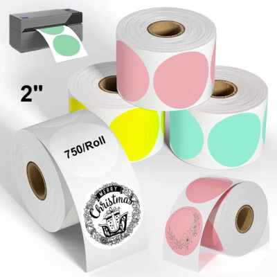 2 Inch 50*50mm 750 Per Roll Round Circle Label Self-Adhesive for Thermal Printer