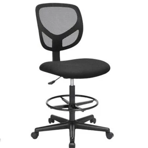 Drafting Chair Tall Adjustable Office Chair Ergonomic w/Flip-up arm & Foot ring - Picture 1 of 7
