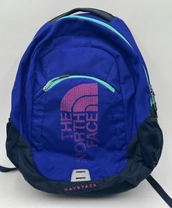The North Face Backpack Bag Haystack Daypack Laptop Sleeve Pink Blue Teal - Picture 1 of 10