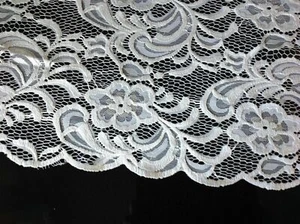 NEW High Class Designer Ivory Stretch Net Guipure Floral Scalp Lace Fabric Off W - Picture 1 of 8