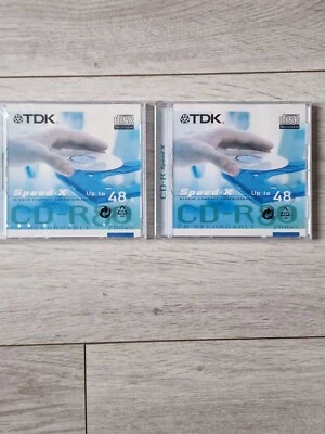 2 Pack of TDK CD-R80 Recordable CD-R - 48X Speed 700MB - NEW & SEALED - Image 1 of 4