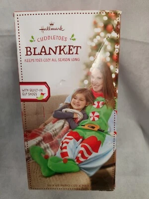 NUEVO EN CAJA SELLO NAVIDAD ABRAZO MANTA CÁLIDA CON ELFO ZAPATOS INCORPORADOS 65x50 Foto 1 de 3