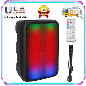 8in Portable Wireless Loud Outdoor Home Party Speaker with Subwoofer, FM Radio - Picture 1 of 16