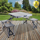 Portable Folding Camping Table Picnic Trestle Chair Stools Seating Aluminium NEW