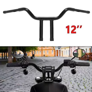 12" Rise 1 1/4" T-Bars Handlebar For Harley Softail FLSTC FLSTF FXST 1996-UP - Bild 1 von 13