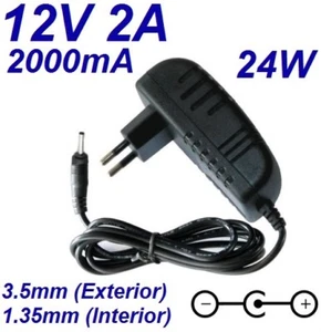 Cargador Corriente 12V 2A 2000mA 3.5mm 1.35mm 24W Cable Alimentacion Adaptador - Imagen 1 de 3