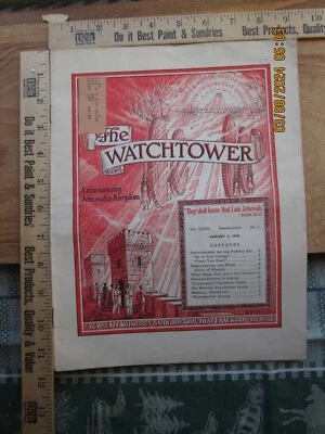 Watchtower announcing Jehovah's Witnesses jan 1 1946 - Image 1 of 4