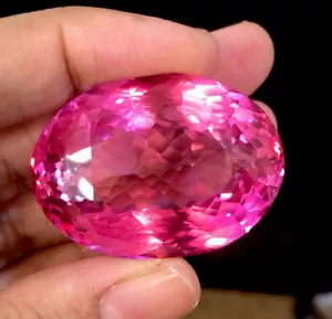 146.00cts Amazing Lustrous Natural Pink Topaz Giant Size Oval Loose Gemstone - Picture 1 of 5