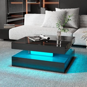 Modern LED lighting coffee table LED living room coffee table coffee table coffe - Picture 1 of 56