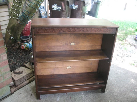 GUNN BIRCH BOOKCASE 2 SECTIONAL AS IS WITH NO GLASS DOORS FOR REPAIR Cover