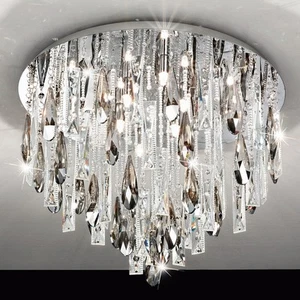 LAMPADARIO MODERNO 8 LUCI LAMPADA SOFFITTO PLAFONIERA SOSPENSIONE ACCIAIO CROMO - Foto 1 di 1