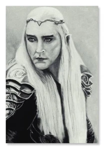 Original oil painting Portrait of Thranduil Lee Pace Celebrity Gift 21×29.5cm - Picture 1 of 5