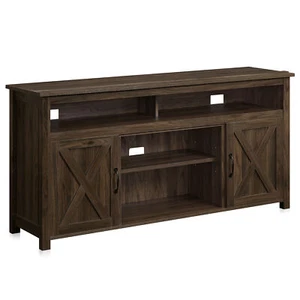 58" Barn Door TV Stand w/ 23" Electric Fireplace - Picture 1 of 36