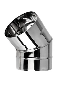 Acciaio Inox Tubo Gomito 15 Gradi Camino Multi Canna Fumaria Curva Stufe 15 ° - Picture 1 of 2