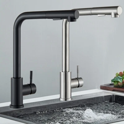 Küchenarmatur Wasserhahn Küche Ausziehbar Brause 360° Spültischarmatur Edelstahl - Bild 1 von 4